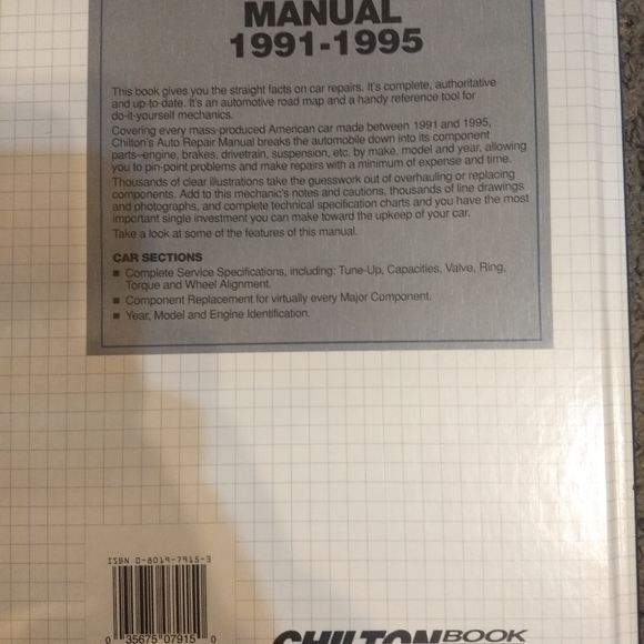 Chilton's Auto Repair Manual 1991-1995 - Picture 2 of 2